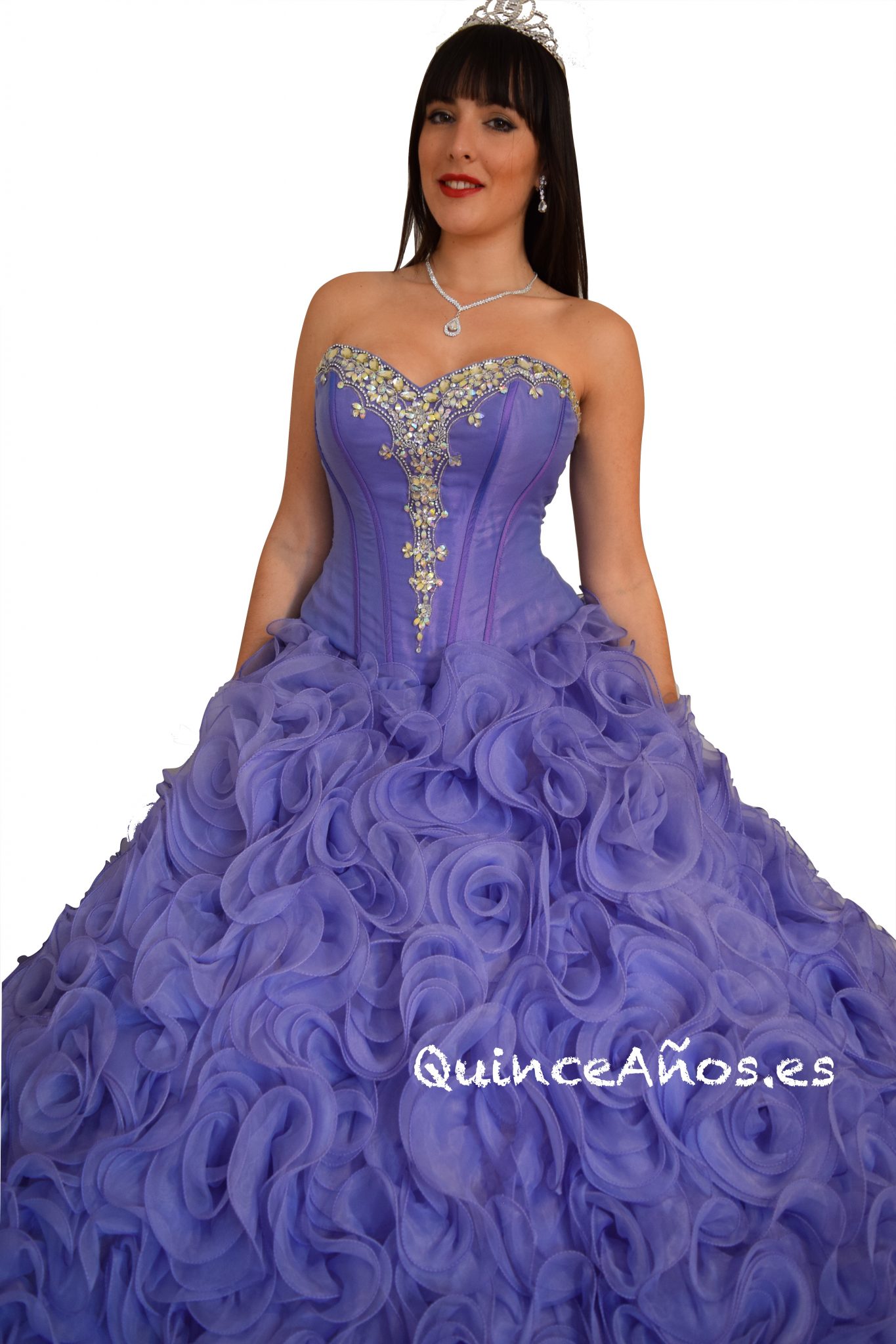 Vestido Lila de Princesa con Corsé y Chaleco - 15 Años